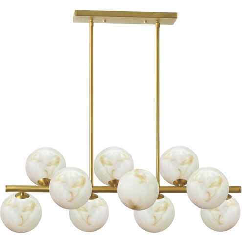 Giovanna LED 31 inch Aged Brass Horizontal Pendant Ceiling Light