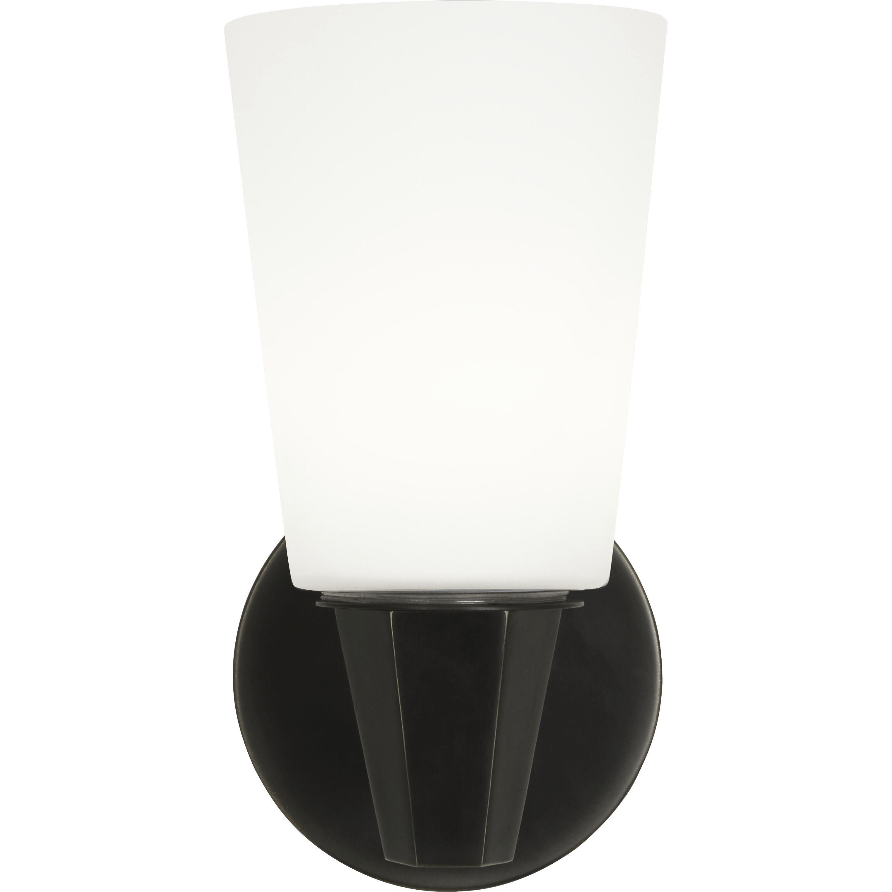 Wheatley 1 Light 5 inch Deep Patina Bronze Wall Sconce Wall Light in Cased White Glass