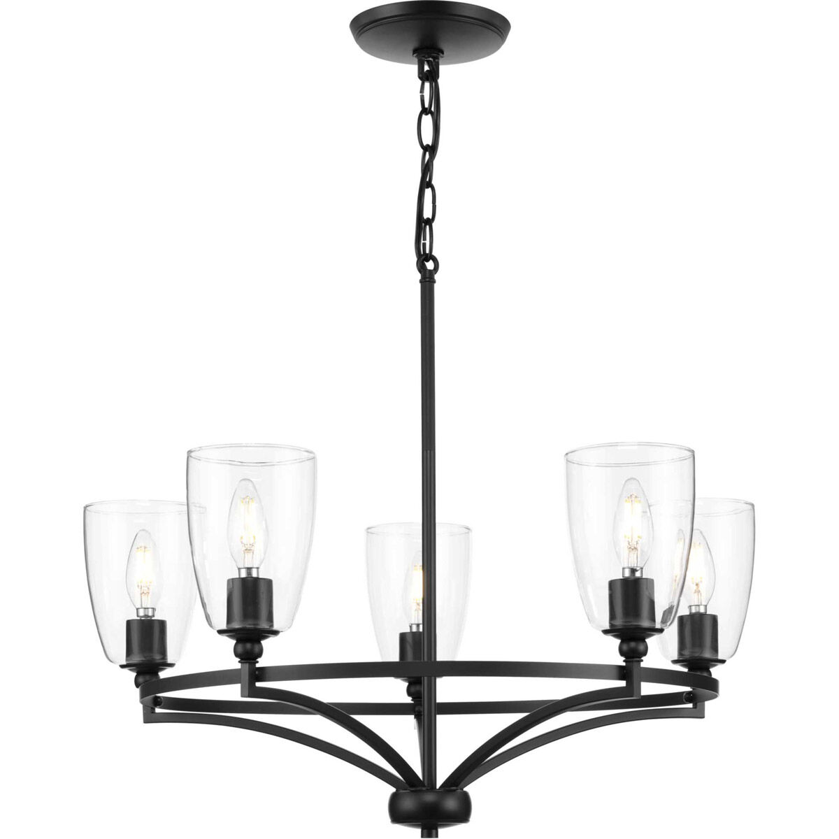 Parkhurst 5 Light 25 inch Matte Black Chandelier Ceiling Light