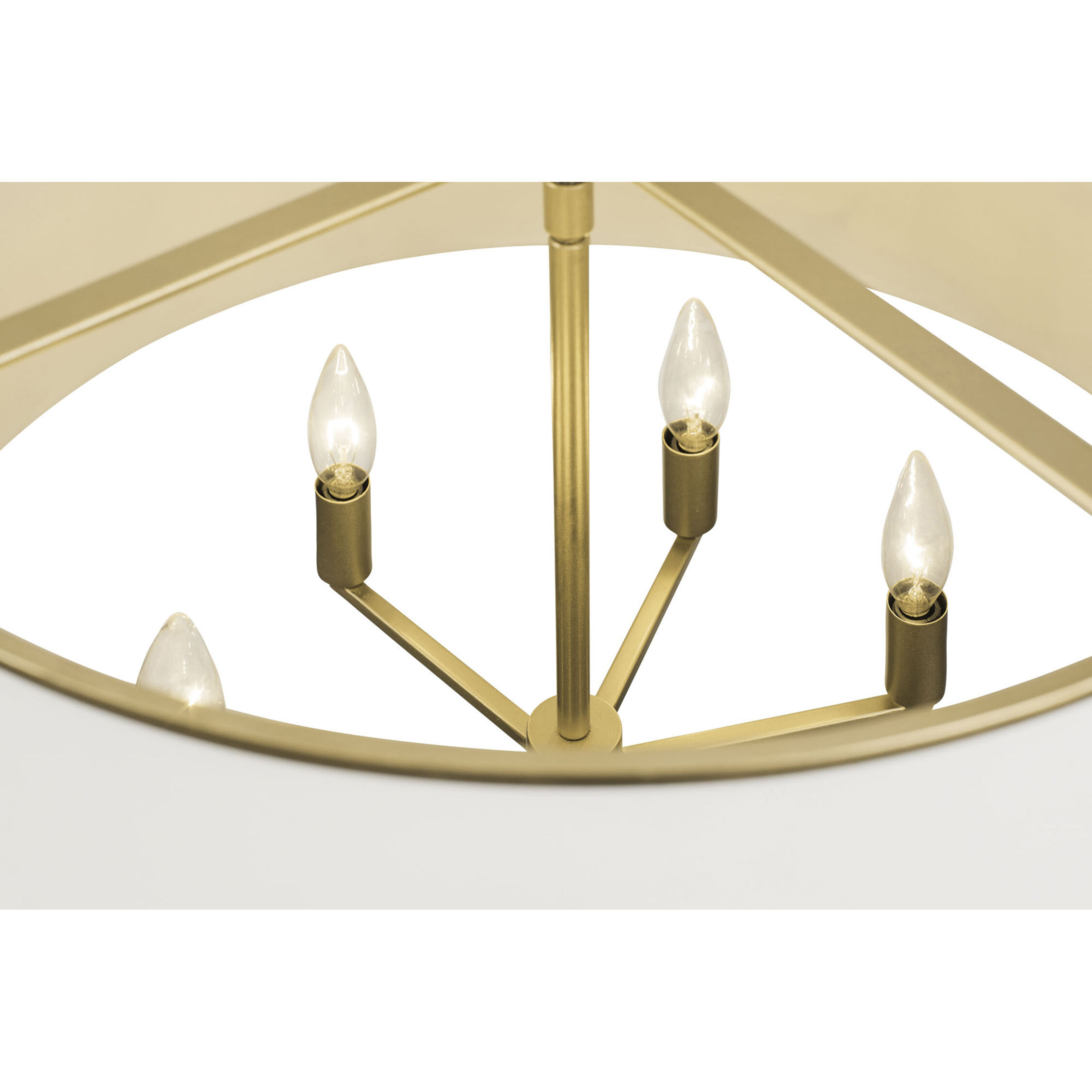 Coco 6 Light 24 inch Matte White/French Gold Pendant Ceiling Light