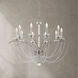 Priscilla 10 Light Antique Silver Chandelier Ceiling Light in Optic, Adjustable Height