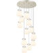 Newton Sphere 12 Light 27.25 inch Polished Nickel Multi Pendant Ceiling Light in White Glass