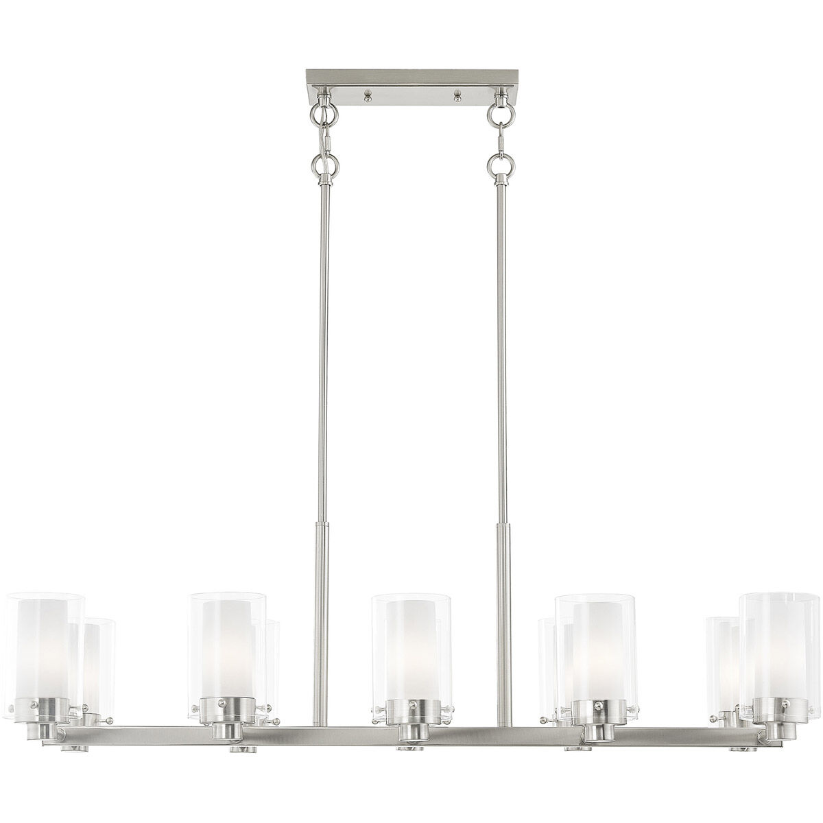 Manhattan 10 Light 18 inch Brushed Nickel Chandelier Ceiling Light