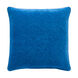 Quilted Cotton Velvet 18 X 18 inch Bright Blue Pillow Kit, Square