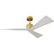 Adler 52 inch Burnished Brass with Matte White Blades Indoor/Outdoor Ceiling Fan
