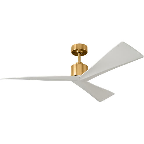 Adler 52 inch Burnished Brass with Matte White Blades Indoor/Outdoor Ceiling Fan