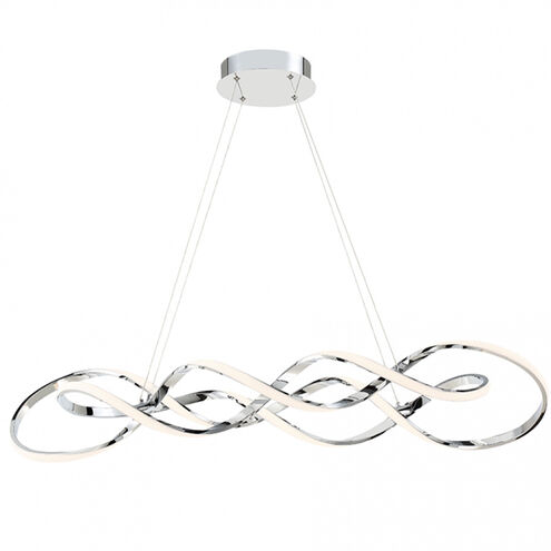 Interlace Linear Pendant Ceiling Light in Chrome, dweLED
