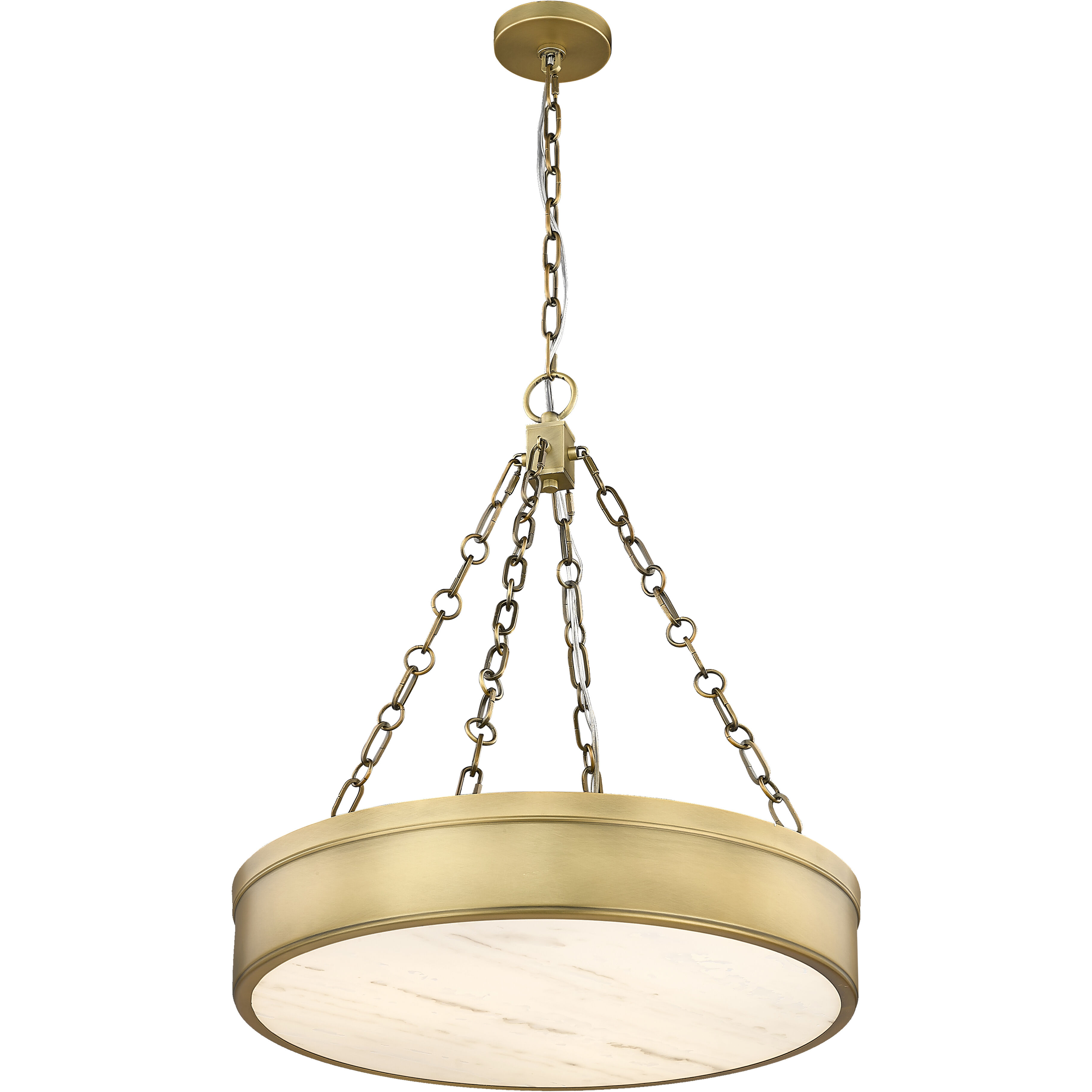 Anders LED 22 inch Rubbed Brass Chandelier Ceiling Light