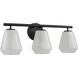 Brooke 3 Light 22.5 inch Black Bathroom Vanity Wall Light