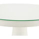 Tondo 15.5 inch White and Black with Clear Accent Table