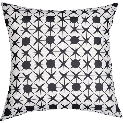 Dann Foley 24 inch Black and White Geometric Pattern Decorative Pillow