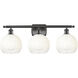 Ballston Brookhaven Globe 3 Light 28 inch Oil Rubbed Bronze Bath Vanity Light Wall Light in Opal Glass