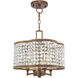 Grammercy 4 Light 14 inch Hand Painted Palacial Bronze Convertible Mini Chandelier/Ceiling Mount Ceiling Light