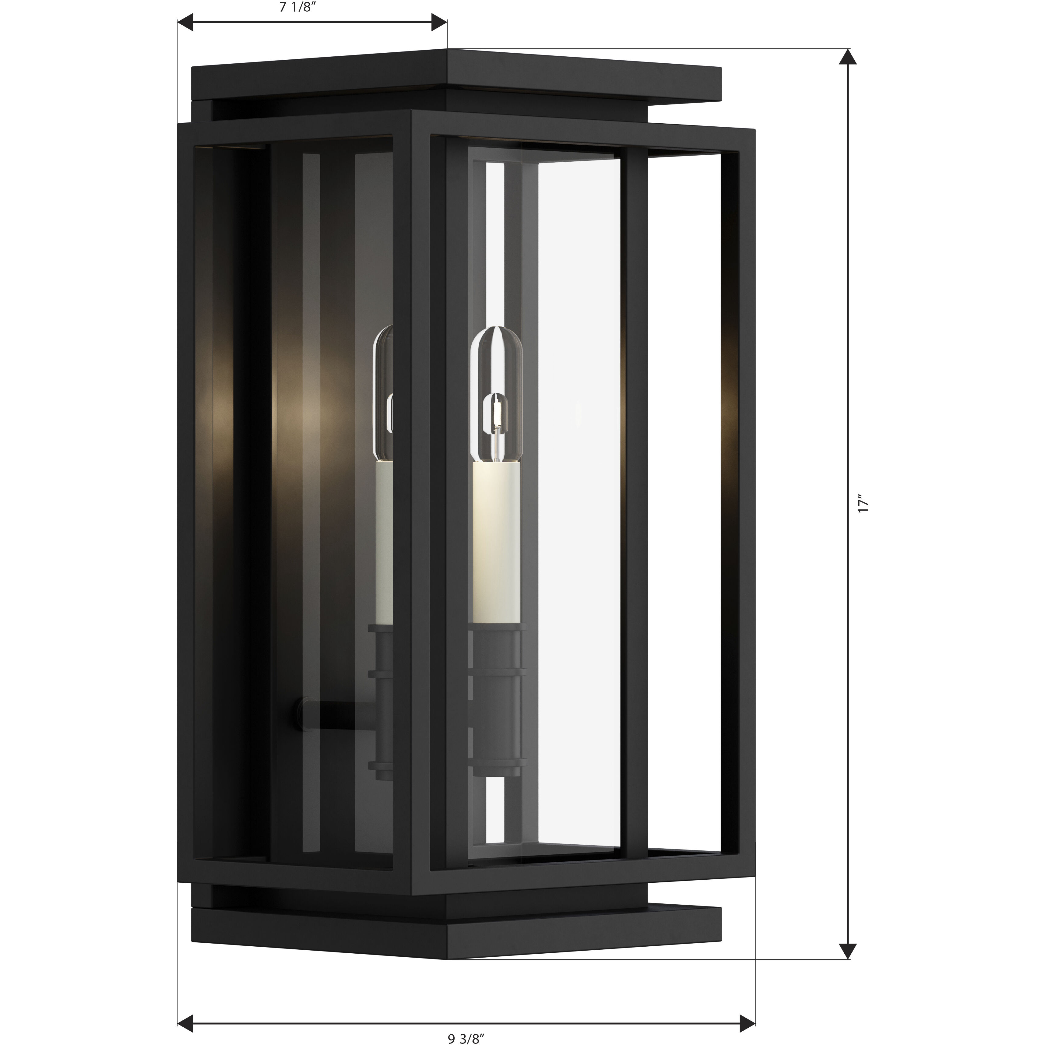 Stratford 2 Light 17 inch Dark Matte Black Outdoor Wall Sconce
