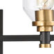 Monongahela 3 Light 20 inch Matte Black with Satin Brass Vanity Light Wall Light