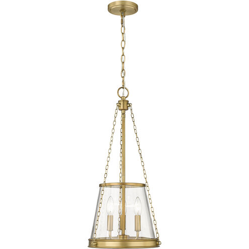 Prescott 3 Light 12 inch Rubbed Brass Pendant Ceiling Light in Rubbed Bronze