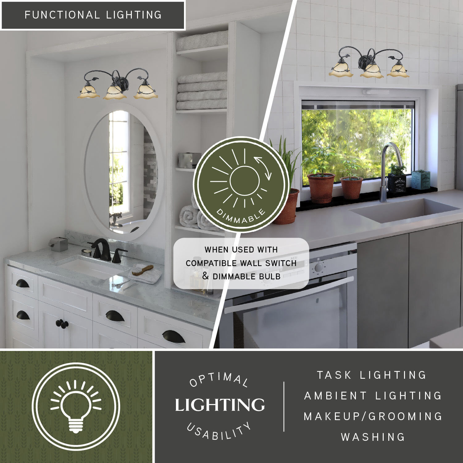 Vine LED 27.5 inch Oil Shale Bathroom Light Wall Light