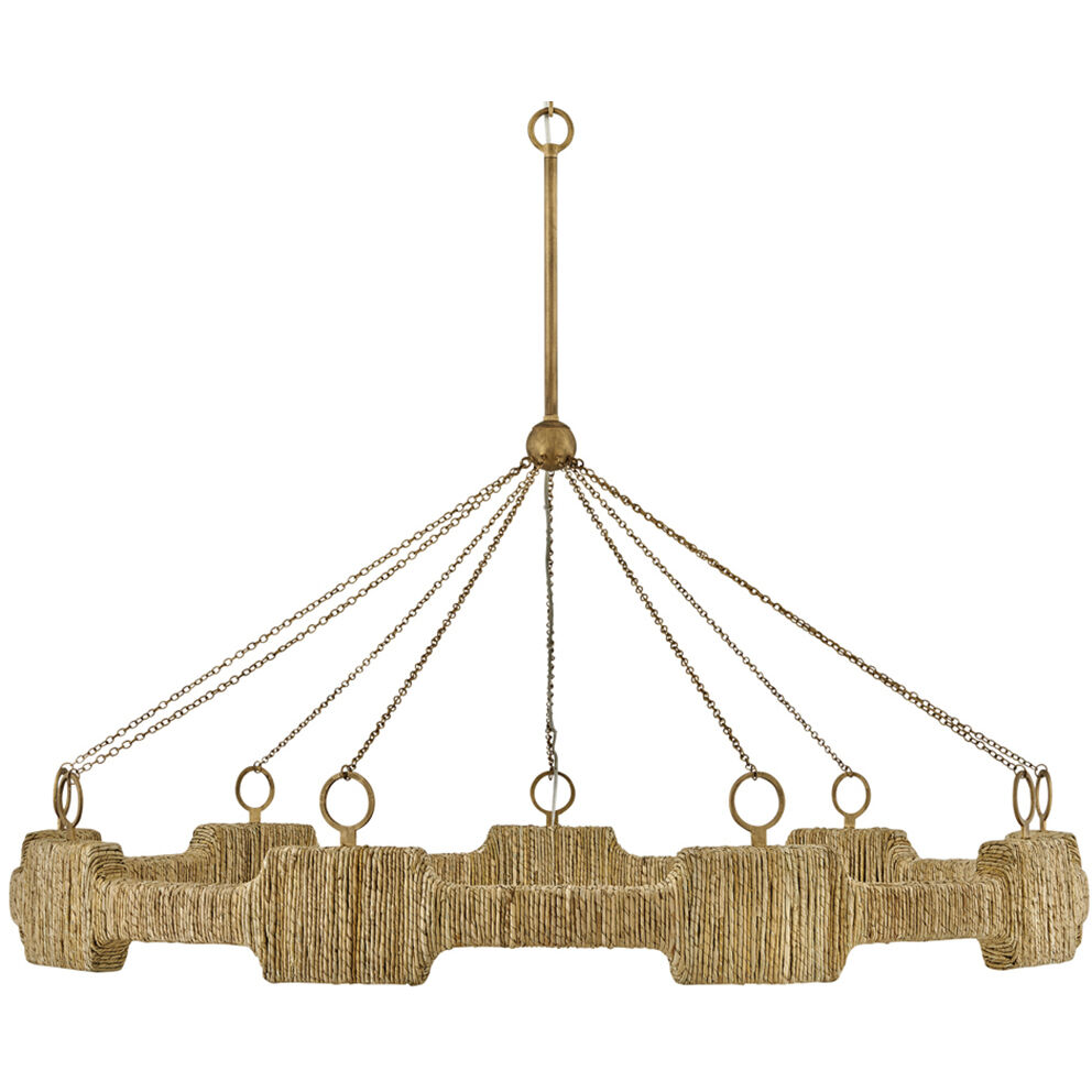 Raffi LED 48 inch Burnished Gold Chandelier Ceiling Light, Single Tier
