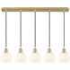 Ballston White Venetian 5 Light 37.5 inch Satin Gold Linear Pendant Ceiling Light