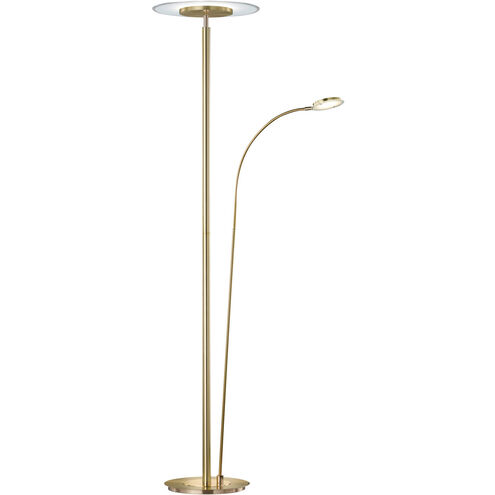 Tampa 71 inch 31.5 watt Brass-Matte Torchiere Portable Light, with Side Light