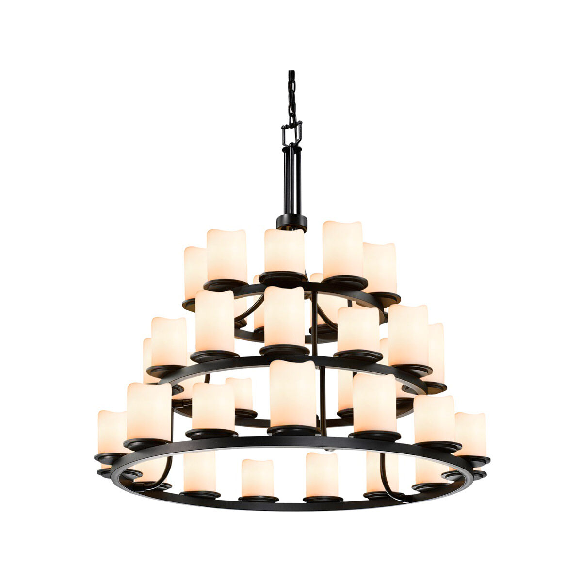 CandleAria LED 42 inch Dark Bronze Chandelier Ceiling Light