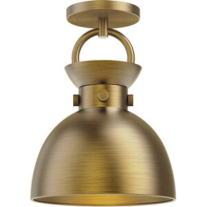Waldo 1 Light 8.75 inch Aged Gold Semi Flush Mount Ceiling Light