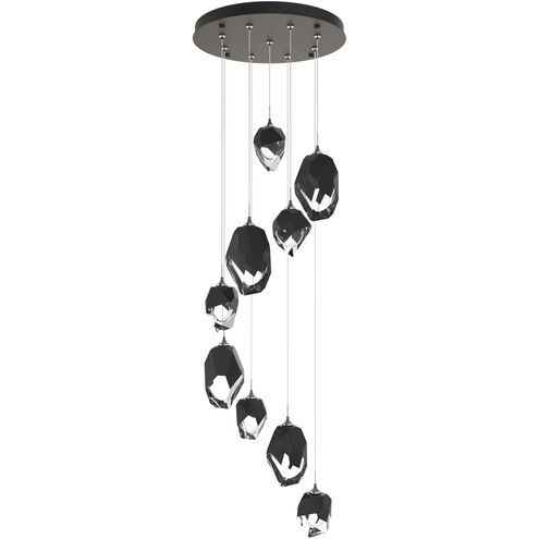 Chrysalis 9 Light 20.5 inch Natural Iron Pendant Ceiling Light in Black Crystal
