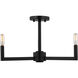 Fullton 3 Light 20 inch Midnight Black Semi-Flush Mount Ceiling Light