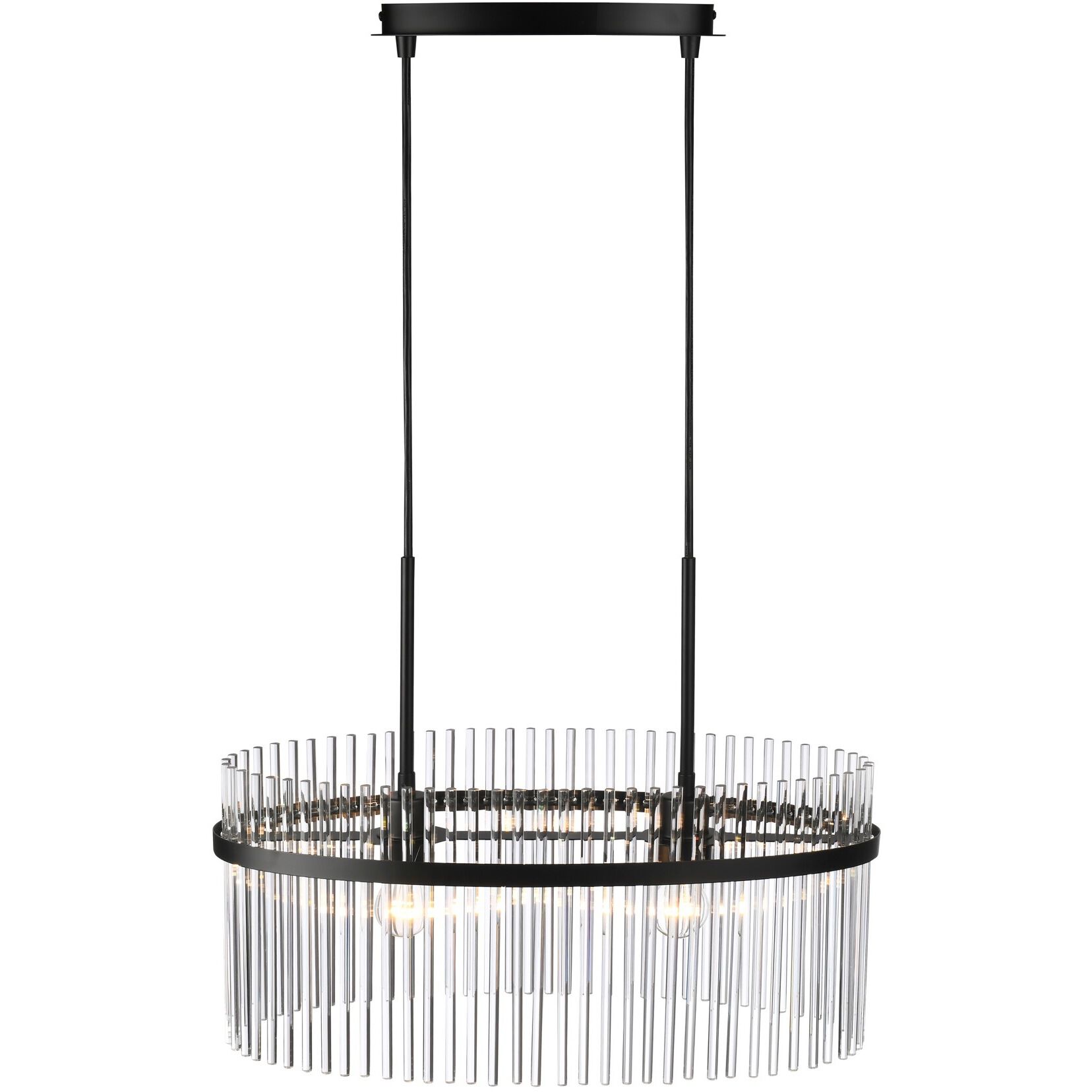 Ava 2 Light 23.6 inch Black Chandelier Ceiling Light