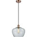 Ballston Large Fenton 1 Light 11 inch Antique Copper Mini Pendant Ceiling Light in Clear Glass, Ballston