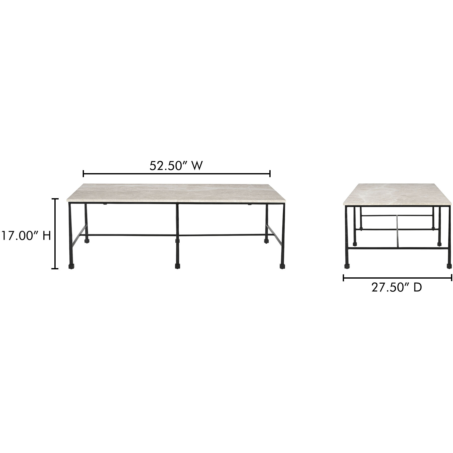 River 52.5 X 27.5 inch Beige Coffee Table