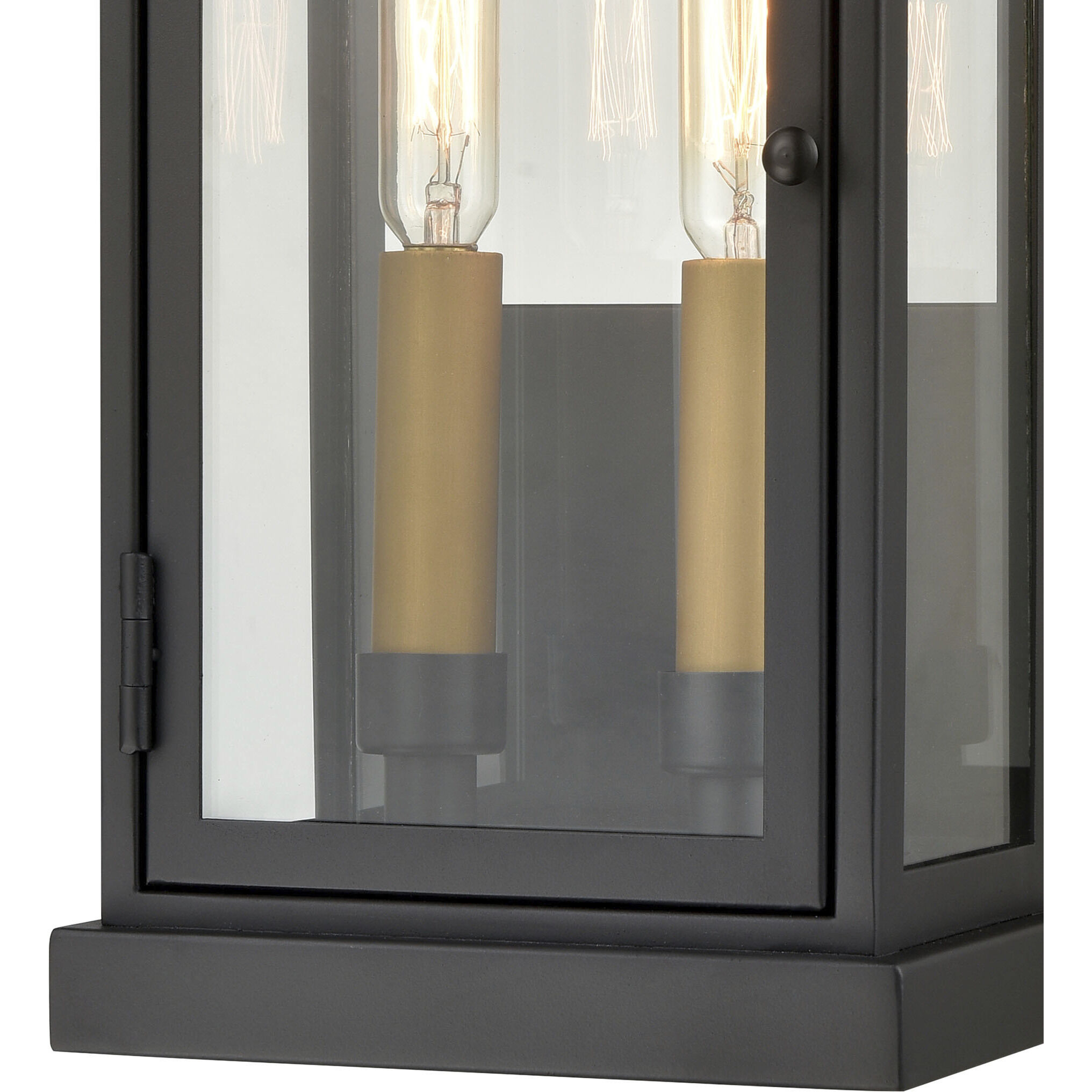 Foundation 2 Light 13 inch Matte Black with Aged Brass Outdoor Wall Sconce
