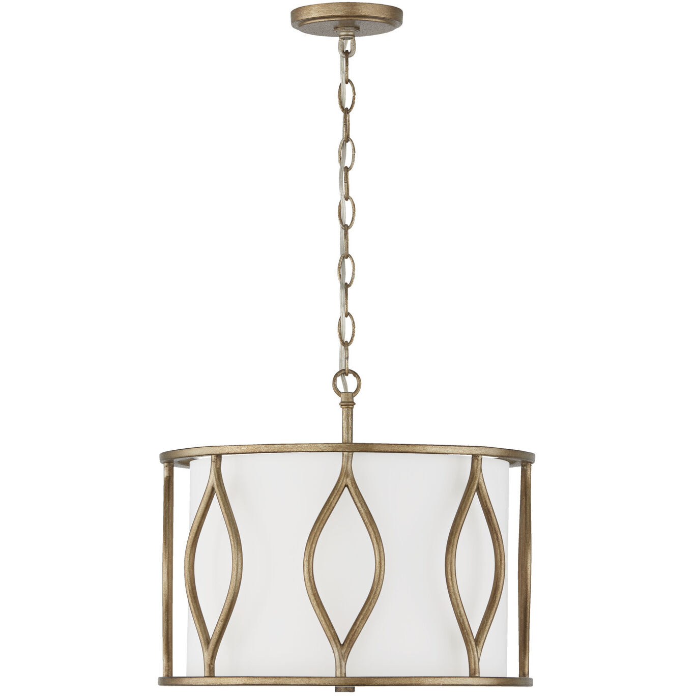 Cohen 3 Light 16 inch Mystic Luster Semi-Flush Ceiling Light, Convertible Dual Mount