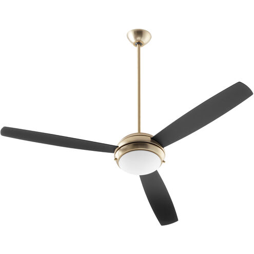 Expo 60 inch Aged Brass with Matte Black/Walnut Blades Ceiling Fan