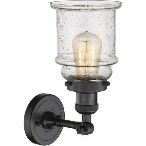 Franklin Restoration Canton 1 Light 7 inch Matte Black Sconce Wall Light in Seedy Glass, Franklin Restoration