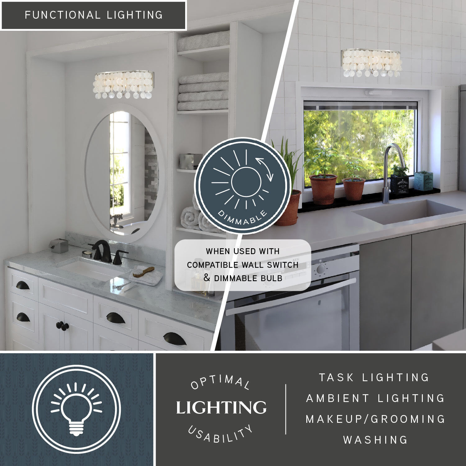 Elsa LED 20.75 inch Satin Nickel Bathroom Light Wall Light