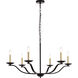 Trey 6 Light 36 inch Black Pendant Ceiling Light