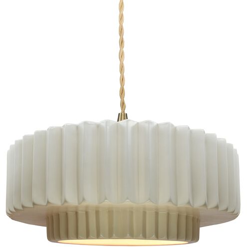 Radiance LED 14.5 inch Matte White and Brushed Brass Pendant Ceiling Light
