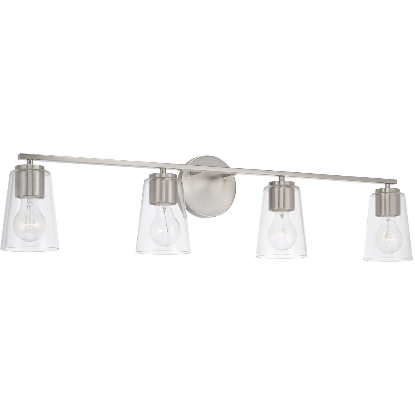 HomePlace by Capital Lighting Portman 4 Light 35.25 inch Brushed Nickel Vanity Light Wall Light 148641BN-537 - Open Box