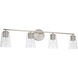 Portman 4 Light 35.25 inch Brushed Nickel Vanity Light Wall Light