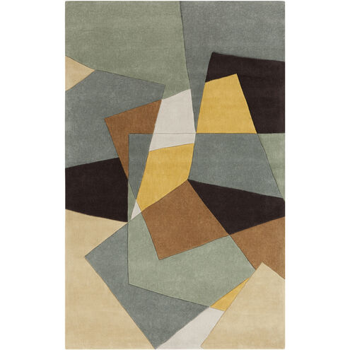Cosmopolitan Sage / Mustard / Dark Brown / Gray / Brown / Tan Handmade Rug