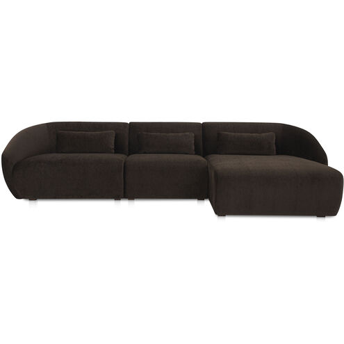 Amelia Brown Modular Right Sectional in Dark Brown, Lounge