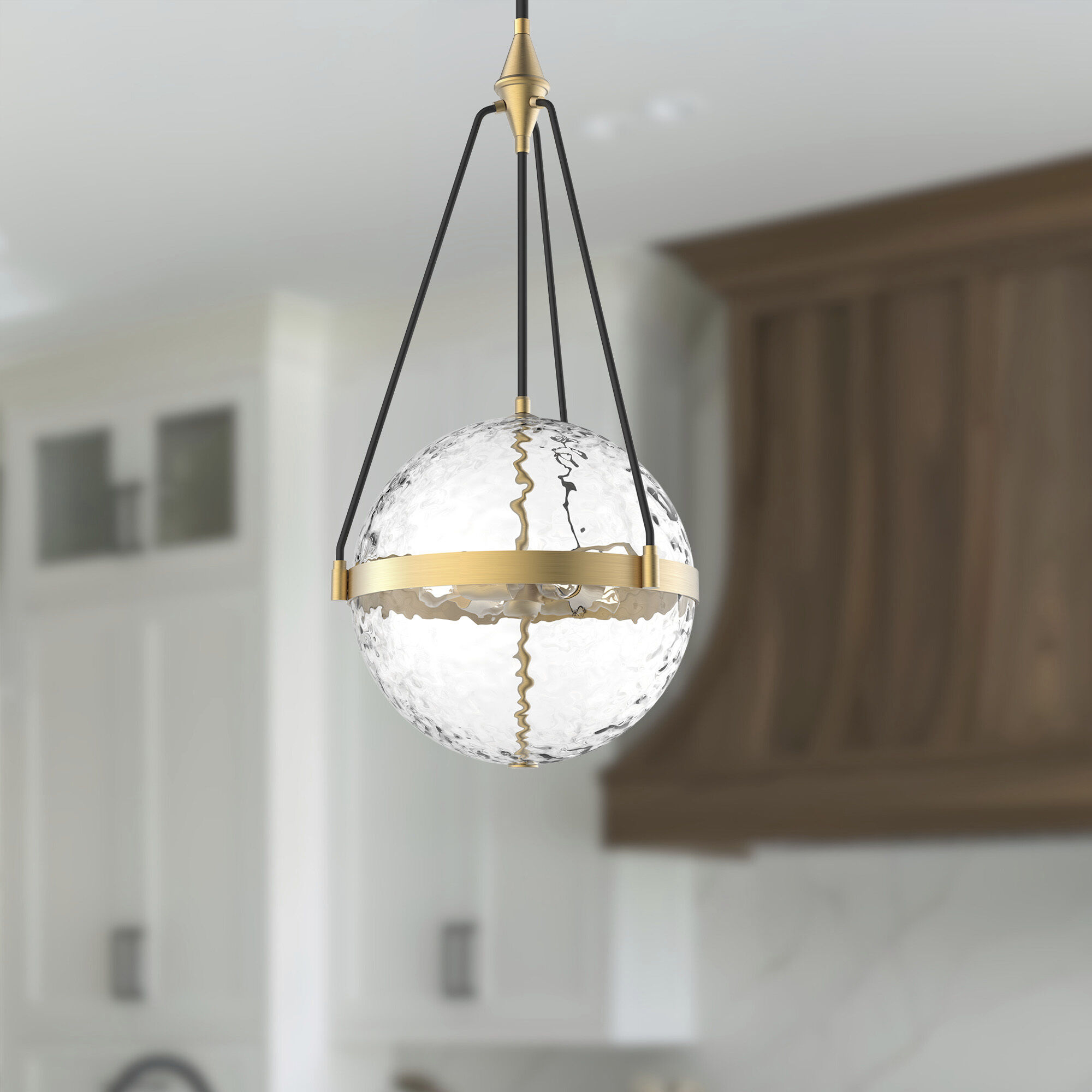 Alora Mood Harmony 4 Light 17.5 inch Brushed Gold/ Clear Water Glass Pendant Ceiling Light