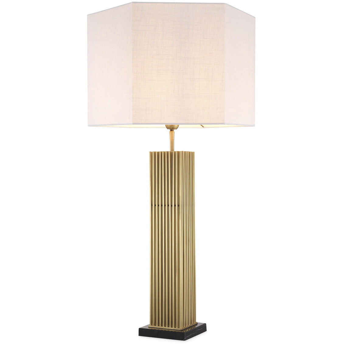 Viggo 34.25 inch 40 watt Antique Brass with Black Marble Base Table Lamp Portable Light