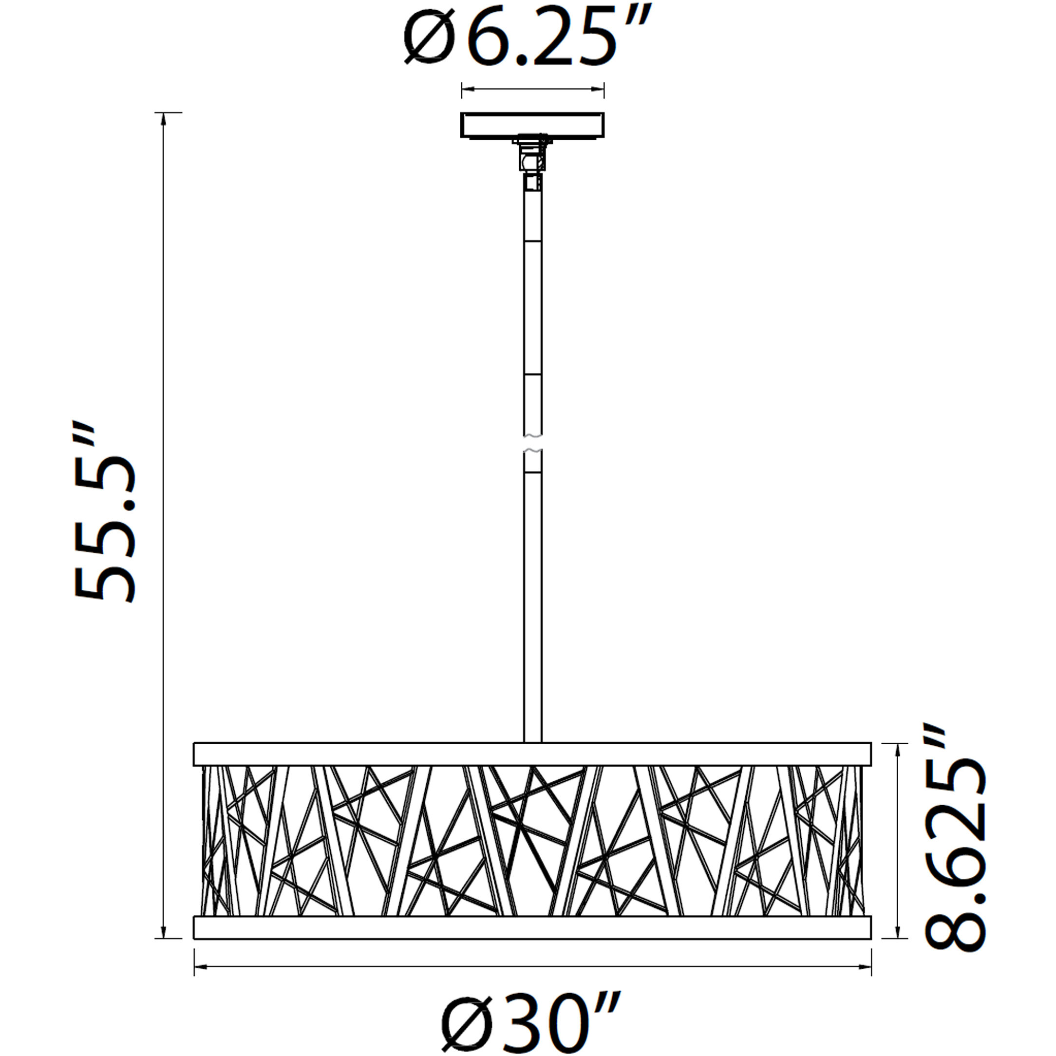 Lucus 2 Light 30 inch Aged Brass Pendant Ceiling Light