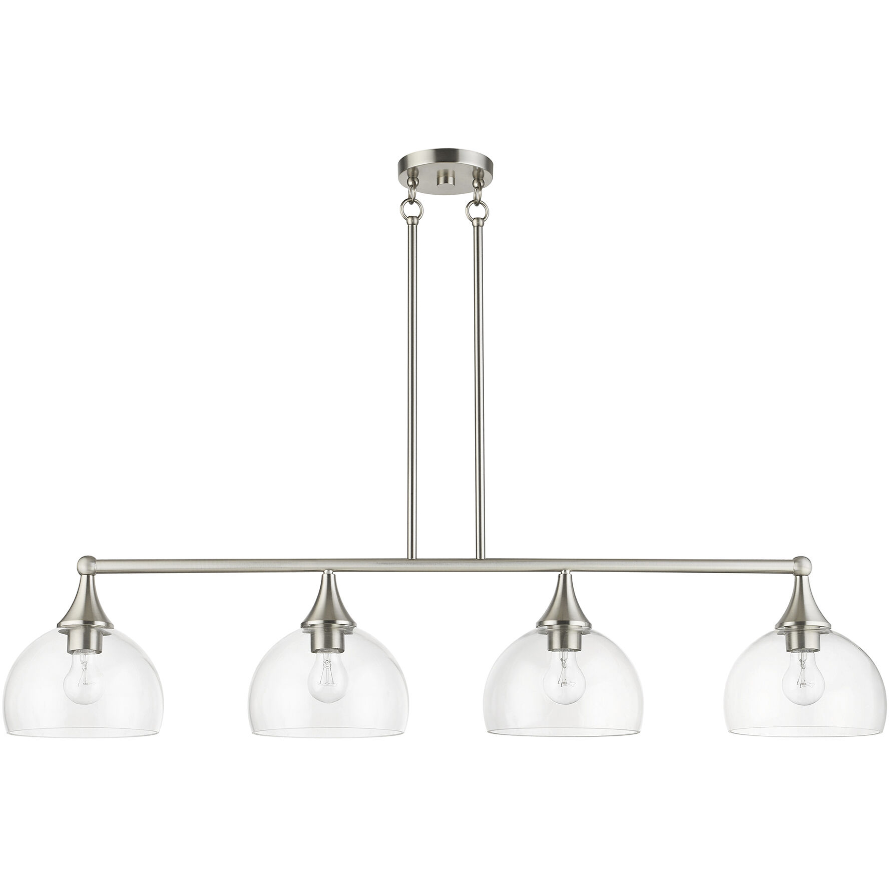 Glendon 4 Light 8.25 inch Brushed Nickel Large Linear Chandelier Ceiling Light