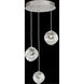 Nest 3 Light 20 inch Silver Pendant Ceiling Light in Smokey Quartz Studio Glass