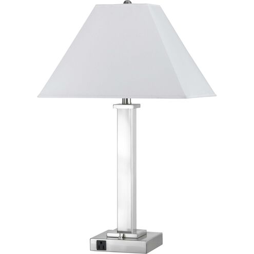 Hotel 28 inch 100 watt Brushed Steel Table Lamp Portable Light