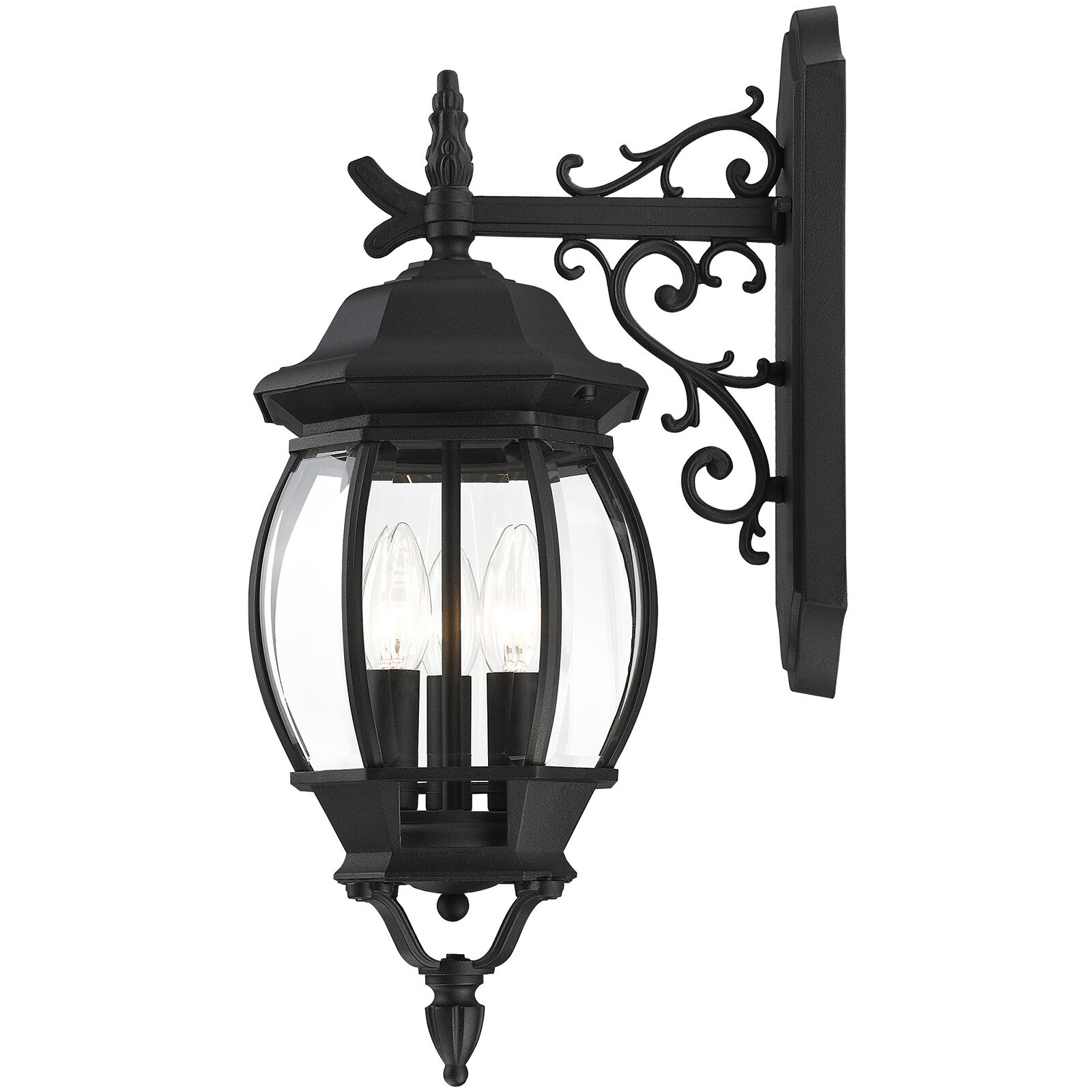 Frontenac 3 Light 21 inch Textured Black Outdoor  Wall Lantern