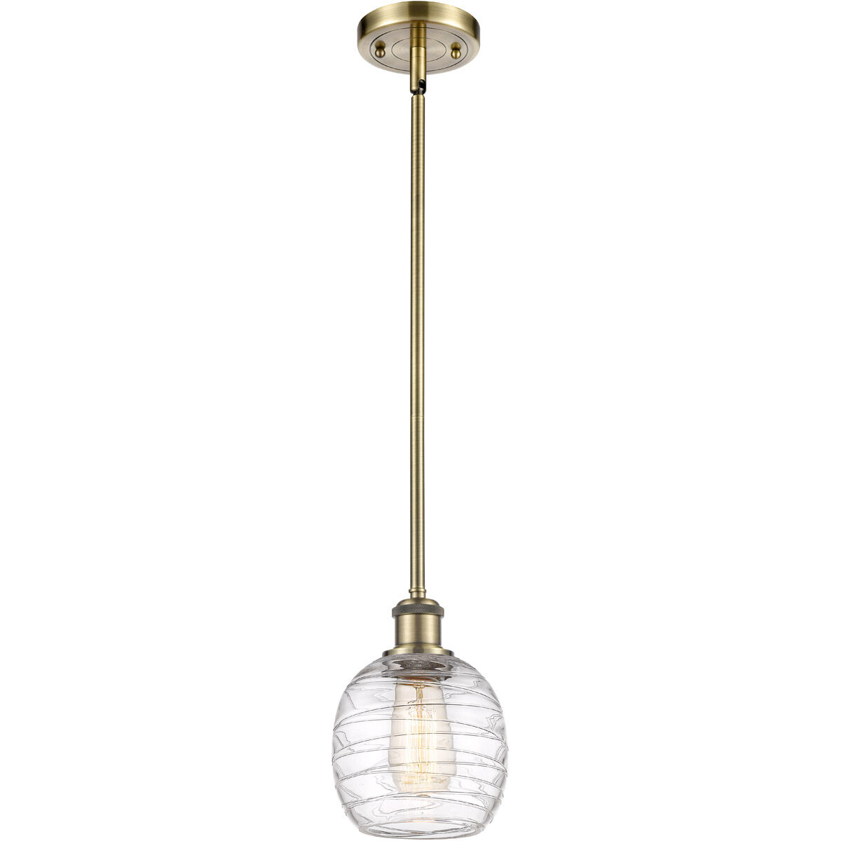 Ballston Belfast 1 Light 6 inch Antique Brass Mini Pendant Ceiling Light